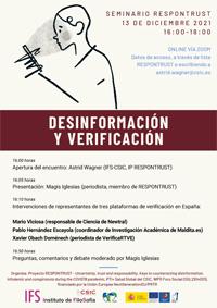 Seminario Respontrust: "Desinformación y verificación"