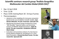 Cartel del seminario Scientific Seminars Research Group Análisis Geográfico Multiescalar del Cambio Global (IEGD-CSIC)"