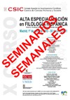 Cartel del seminario - curso Seminarios - Curso de Alta Especialización en Filología Hispánica