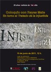Cartel del seminario Seminario Internacional de Jóvenes Investigadores (SIJI): "Coloquio con Reyes Mate: En torno al tratado de la injusticia"