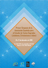 Cartel del simposio I Simposio de la Asociación Española para el Estudio de los Textos Sagrados (Judaísmo, Cristianismo e Islam)