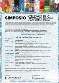 Cartel del simposio Simposio "Ciudad adentro en la galaxia global"
