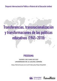 Cartel del simposio Simposio Internacional de Política e Historia de la Educación. Transferrencias, transnacionalización y transformaciones de las políticas educativas (1945-2018)