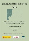 Cartel de la conferencia Charlas sobre fonética 2014: "Diferencias interpersonales en la fónetica y tonología del chino wu de Lishui"