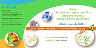 Cartel del taller Taller: "Realiza tus mapas temáticos para proyectos y publicaciones científicas"