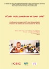 Cartel del Taller 4ª Sesión del Taller 'Percepción y Juicio Estético': "¿Cuán malo puede ser el buen arte?"