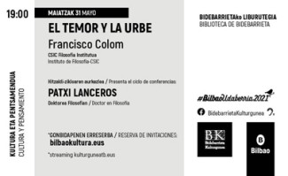 Cartel de la conferencia Conferencia "El temor y la urbe"