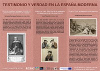 Cartel del seminario Seminario: "Testimonio y verdad en la España Moderna"
