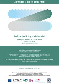 Cartel del seminario Jornadas Theoria cum Praxi: "Política, justicia y sociedad civil"