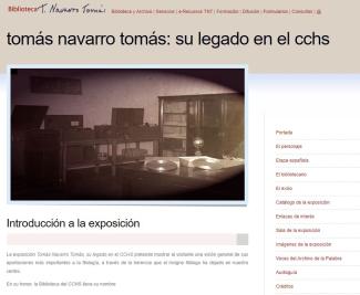 Tomás Navarro Tomás, su legado en el CCHS Tomás Navarro Tomás, su legado en el CCHS