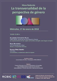 Cartel del evento Mesa Redonda "La transversalidad de la perspectiva de género"