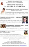 Cartel de la conferencia Series of lectures: "Spain and Trinidad. An Historical Perspective"