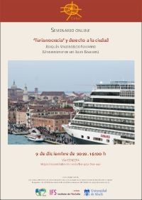 Cartel del seminario Seminario URBS: "Turismocracia’ y derecho a la ciudad"