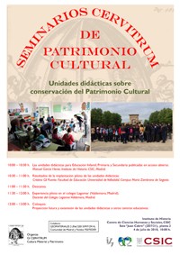 Cartel del seminario Seminarios Cervitrum de Patrimonio Cultural: "Unidades didácticas sobre conservación del Patrimonio Cultural"