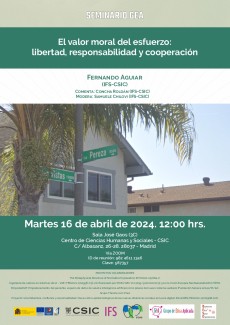 Seminario GEA: "El valor moral del esfuerzo: libertad, responsabilidad y cooperación " Seminario GEA: "El valor moral del esfuerzo: libertad, responsabilidad y cooperación "