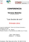 Cartel de la conferencia Conferencia: "Los óvulos de oro"