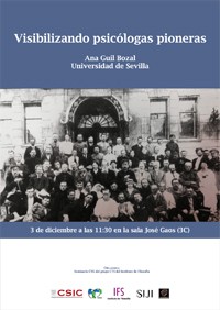 Cartel del seminario Seminario CTG: Visibilizando psicólogas pioneras