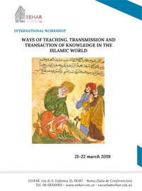 Cartel del evento International Workshop "Ways of Teaching, Transmission and Transaction of Knowledge in the Islamic World
