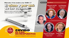 Cartel del evento Webinar “El cómo y por qué de las vacunas”