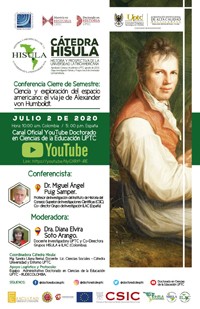 Cartel del evento Webinar "Ciencia y exploración del espacio americano: el viaje de Alexander von Humboldt"