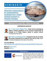 Cartel del seminario Seminario "Procesos fundacionales de asentamientos humanos en el caribe hispano durante el periodo colonial"