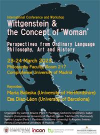 International Conference and Workshop "Wittgenstein & the concept of 'Woman': Perspectives from Ordinary Language Philosophy, Art and History" Cartel del congreso