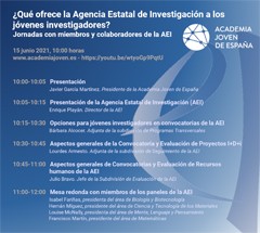 Cartel del webinar Webinar "¿Qué ofrece la Agencia Estatal de Investigación a los jóvenes investigadores?"
